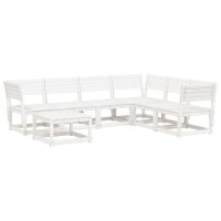 vidaXL 7-tlg. Garten-Lounge-Set Wei&szlig; Massivholz Kiefer