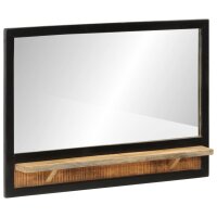 vidaXL Spiegel mit Ablage 80x8x55 cm Glas und Massivholz...