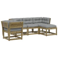 vidaXL 5-tlg. Garten-Lounge-Set mit Kissen Impr&auml;gniertes Kiefernholz