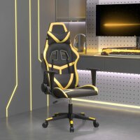 vidaXL Gaming-Stuhl mit Massagefunktion Schwarz &amp; Golden Kunstleder