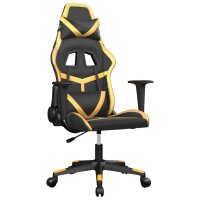 vidaXL Gaming-Stuhl mit Massagefunktion Schwarz &amp; Golden Kunstleder