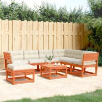 vidaXL 7tlg Garten-Lounge-Set mit Kissen Wachsbraun...