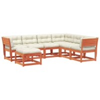 vidaXL 7tlg Garten-Lounge-Set mit Kissen Wachsbraun...