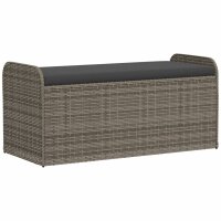 vidaXL Sitzbank mit Stauraum & Kissen Grau 115x51x52...