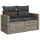 vidaXL Gartensofa 2-Sitzer mit Kissen Grau Poly Rattan