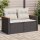 vidaXL Gartensofa mit Kissen 2-Sitzer Schwarz Poly Rattan