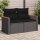 vidaXL Gartensofa mit Kissen 2-Sitzer Schwarz Poly Rattan