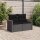 vidaXL Gartensofa mit Kissen 2-Sitzer Schwarz Poly Rattan