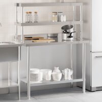 vidaXL Küchen-Arbeitstisch mit Aufsatzboard...
