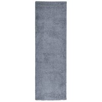 vidaXL Teppich Shaggy Hochflor Modern Blau 80x250 cm