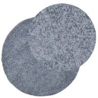 vidaXL Teppich Shaggy Hochflor Modern Blau &Oslash; 80 cm