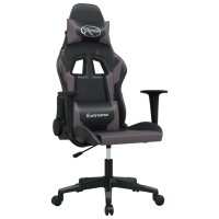 vidaXL Gaming-Stuhl mit Massagefunktion Schwarz und Grau Kunstleder