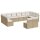 vidaXL 12-tlg. Garten-Sofagarnitur mit Kissen Beige Poly Rattan