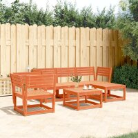 vidaXL 5-tlg. Garten-Lounge-Set Wachsbraun Massivholz Kiefer