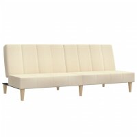 vidaXL Schlafsofa 2-Sitzer Creme Stoff