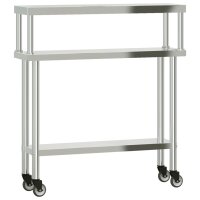 vidaXL Küchen-Arbeitstisch mit Aufsatzboard...