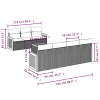 vidaXL 8-tlg. Garten-Sofagarnitur mit Kissen Schwarz Poly Rattan