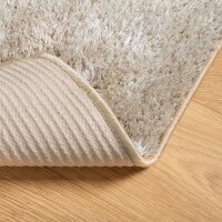 vidaXL Teppich ISTAN Hochflor Gl&auml;nzend Beige 80x150 cm