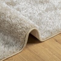 vidaXL Teppich ISTAN Hochflor Gl&auml;nzend Beige 80x150 cm