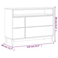 vidaXL Schubladenschrank FLAM 110x40x80 cm Massivholz Kiefer