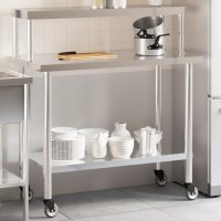 vidaXL Küchen-Arbeitstisch mit Aufsatzboard...