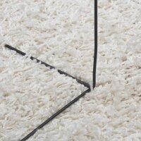 vidaXL Teppich Shaggy Hochflor Modern Creme &Oslash; 100 cm