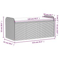 vidaXL Sitzbank mit Stauraum &amp; Kissen Braun 115x51x52 cm Poly Rattan