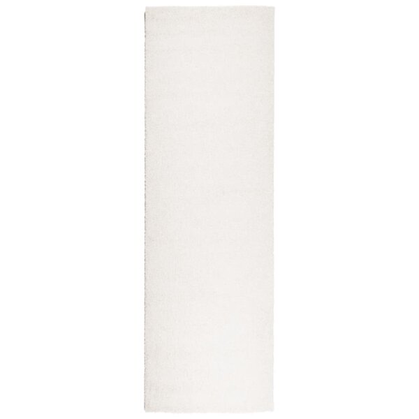 vidaXL Teppich Shaggy Hochflor Modern Creme 80x250 cm