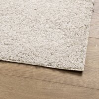 vidaXL Teppich Shaggy Hochflor Modern Creme 80x250 cm