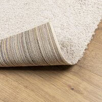 vidaXL Teppich Shaggy Hochflor Modern Creme 80x250 cm