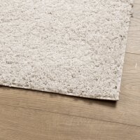 vidaXL Teppich Shaggy Hochflor Modern Creme 120x120 cm