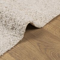 vidaXL Teppich Shaggy Hochflor Modern Creme 120x120 cm