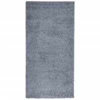 vidaXL Teppich Shaggy Hochflor Modern Blau 100x200 cm