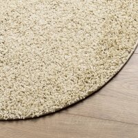 vidaXL Teppich Shaggy Hochflor Modern Golden &Oslash; 200 cm