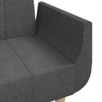 vidaXL Schlafsofa 2-Sitzer mit 2 Kissen Dunkelgrau Stoff