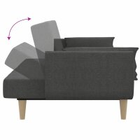 vidaXL Schlafsofa 2-Sitzer mit 2 Kissen Dunkelgrau Stoff