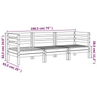 vidaXL Gartensofa 3-Sitzer Massivholz Douglasie