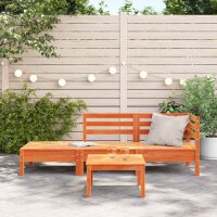 vidaXL Gartensofa 3-Sitzer Wachsbraun Massivholz Kiefer