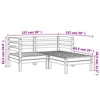 vidaXL Gartensofa 2-Sitzer mit Hocker Kiefernholz Impr&auml;gniert