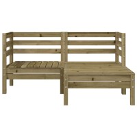 vidaXL Gartensofa 2-Sitzer mit Hocker Kiefernholz Impr&auml;gniert