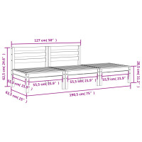 vidaXL Gartensofa 3-Sitzer Massivholz Kiefer