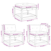 vidaXL 7-tlg. Garten-Lounge-Set mit Kissen Massivholz Douglasie