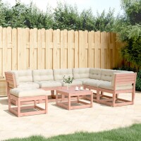 vidaXL 7-tlg. Garten-Lounge-Set mit Kissen Massivholz Douglasie