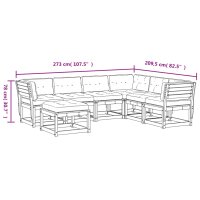 vidaXL 7-tlg. Garten-Lounge-Set mit Kissen Massivholz Douglasie