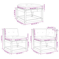 vidaXL 4-tlg. Garten-Lounge-Set mit Kissen Massivholz Kiefer