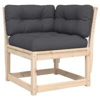 vidaXL 4-tlg. Garten-Lounge-Set mit Kissen Massivholz Kiefer