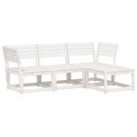 vidaXL 4-tlg. Garten-Lounge-Set Wei&szlig; Massivholz Kiefer