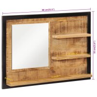 vidaXL Spiegel mit Ablagen 80x8x55 cm Glas und Massivholz Mango