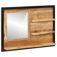 vidaXL Spiegel mit Ablagen 80x8x55 cm Glas und Massivholz Mango