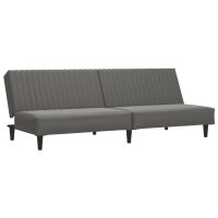 vidaXL Schlafsofa 2-Sitzer Grau Kunstleder